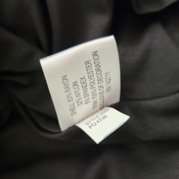 Eloquii Black Knit Peplum Top Sequin Waist & Shoulders Scoop Neck 3/4 Sleeves 24 - Picture 6 of 6